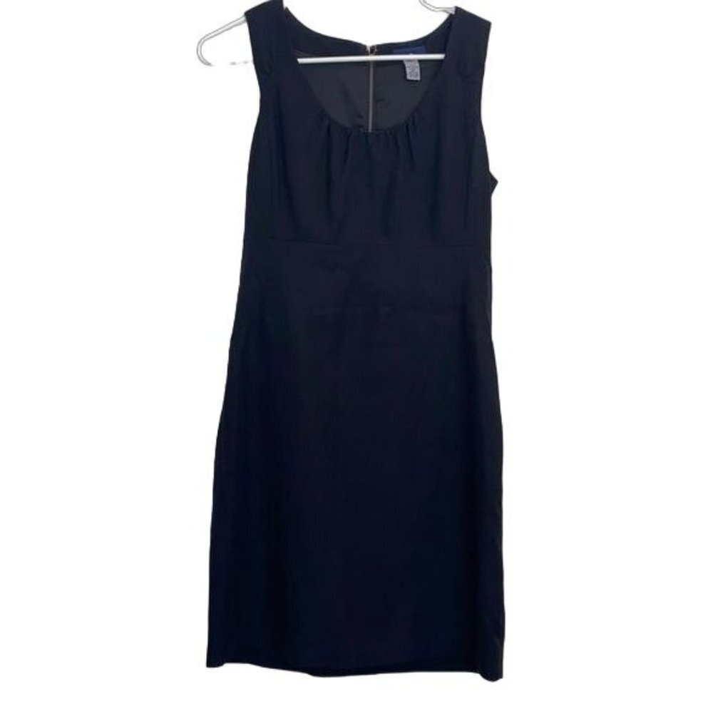 J.Crew Dress Womens 2 Navy Blue Cotton Sheath Sleeveless Gathered Empire‎ Waist